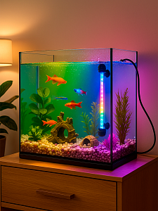 Светильник лампа для аквариума светодиодная RGB с приложением Огонек OG-LDP48 (280мм)